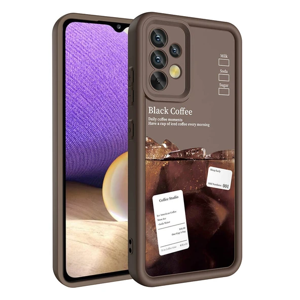 Zore Galaxy ile uyumlu A32 4G Kılıf Kamera Korumalı Baskılı Arka Yüzey Klas Kapak - 3