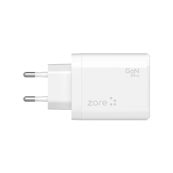 Zore Always-01 GaN Tech Type-C PD4.0 USB-A QC3.0 Hızlı Şarj Özellikli Seyahat Şarj Başlığı 65W - 2