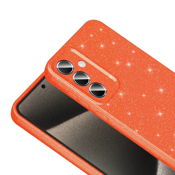 Zore Galaxy ile uyumlu S24 Plus Kılıf Kamera Korumalı Simli Lüks Koton Kapak - Resim 12