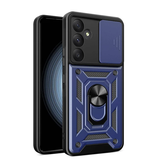 Zore Galaxy ile uyumlu A55 Kılıf Magnetik Standlı Kamera Korumalı Sürgülü Vega Kapak ürün görseli