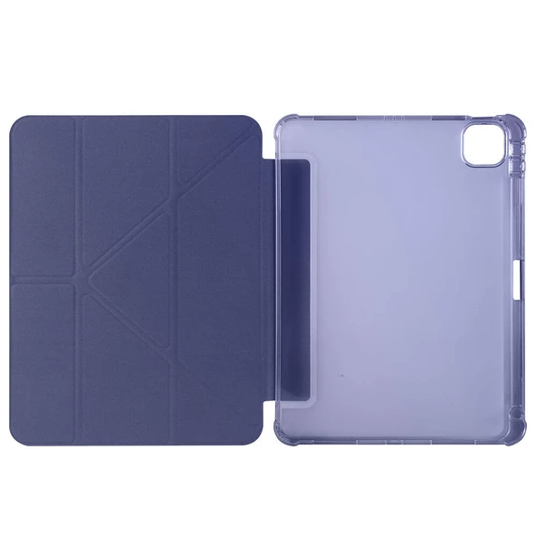 Zore Apple ile uyumlu iPad Air 11 2024 Kılıf Tri Folding Kalem Bölmeli Standlı Kılıf - 7