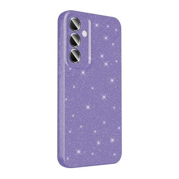 Zore Galaxy ile uyumlu S24 Plus Kılıf Kamera Korumalı Simli Lüks Koton Kapak - Resim 10