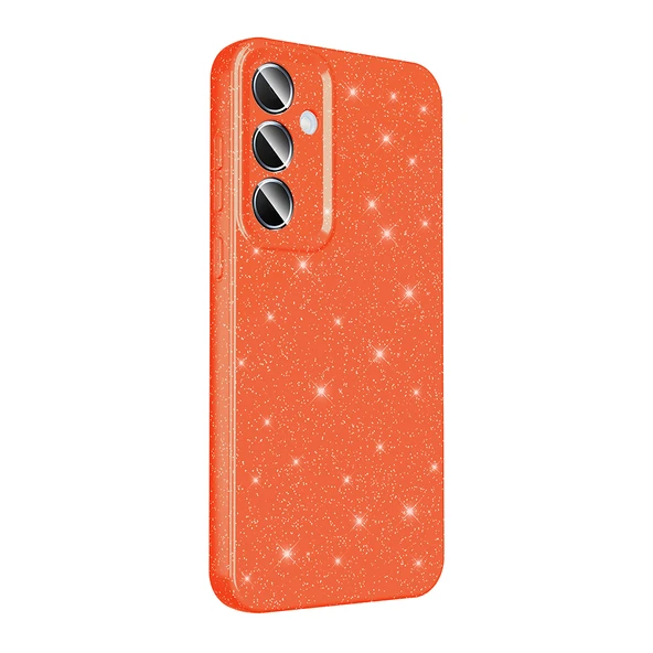 Zore Galaxy ile uyumlu S24 Plus Kılıf Kamera Korumalı Simli Lüks Koton Kapak - Resim 8