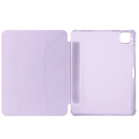 Zore Apple ile uyumlu iPad Air 11 2024 Kılıf Tri Folding Kalem Bölmeli Standlı Kılıf - 5