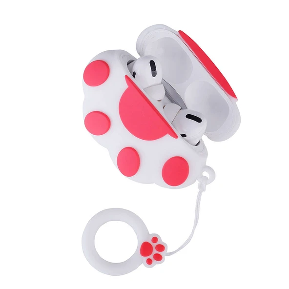 Zore Apple ile uyumlu Airpods ile uyumlu Pro 2 TPU Kabartma Figürlü İpli Airbag 37 Silikon Kılıf - 6