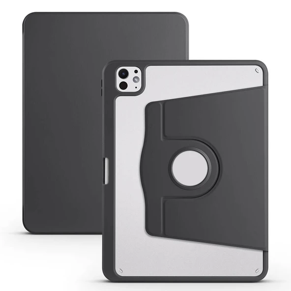 Zore Apple ile uyumlu iPad Pro 11 2024 Kılıf Termik Kalem Bölmeli Dönebilen Standlı Kılıf ürün görseli 1
