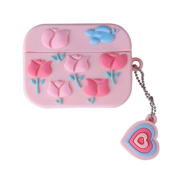 Zore Apple ile uyumlu Airpods ile uyumlu Pro 2 TPU Kabartma Figürlü İpli Airbag 37 Silikon Kılıf - 9