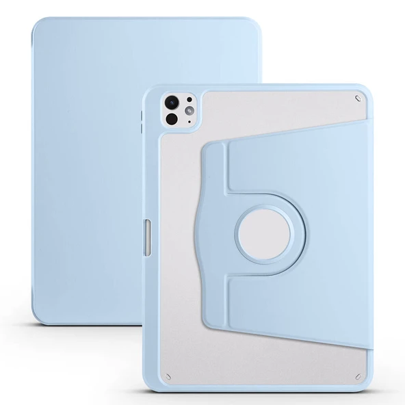 Zore Apple ile uyumlu iPad Pro 11 2024 Kılıf Termik Kalem Bölmeli Dönebilen Standlı Kılıf - Resim 9