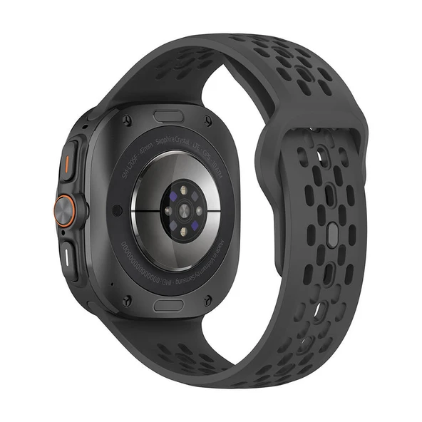 Zore Galaxy ile uyumlu Watch Ultra 47mm KRD-119 Delikli Tasarım Silikon Kordon - 6