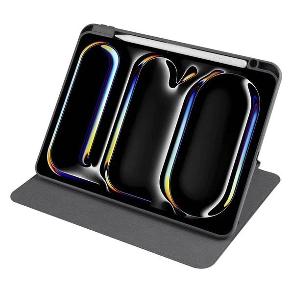 Zore Apple ile uyumlu iPad Pro 11 2024 Kılıf Termik Kalem Bölmeli Dönebilen Standlı Kılıf - Resim 6