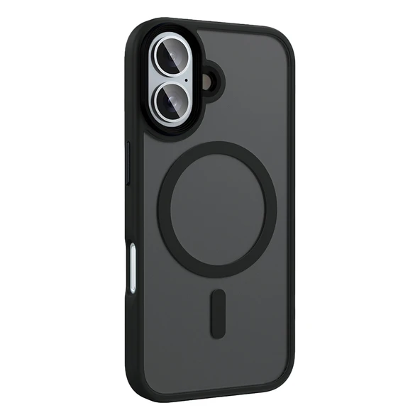 Zore Apple ile uyumlu iPhone 16 Plus Kılıf Mat Arka Yüzey Wireless Şarj Özellikli Flet M-safe Kapak - Resim 6