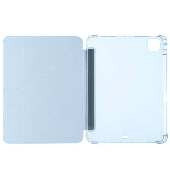 Zore Apple ile uyumlu iPad Pro 11 2024 Kılıf Tri Folding Kalem Bölmeli Standlı Kılıf - 4