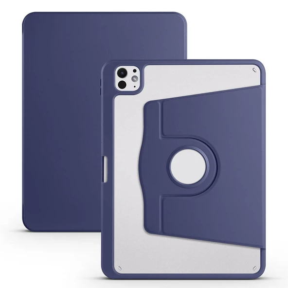 Zore Apple ile uyumlu iPad Pro 11 2024 Kılıf Termik Kalem Bölmeli Dönebilen Standlı Kılıf - Resim 10