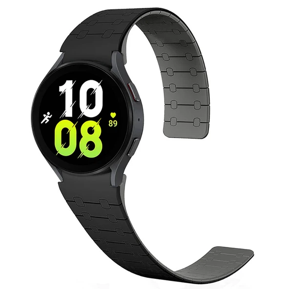 Zore Galaxy ile uyumlu Watch 5 40mm KRD-111 20mm Çizgili Desenli Silikon Kordon - 1