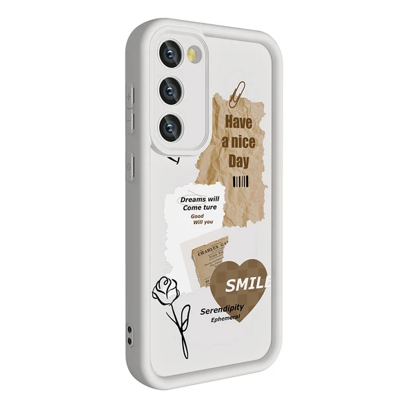 Zore Galaxy ile uyumlu S23 Kılıf Kamera Korumalı Baskılı Arka Yüzey Klas Kapak - 12