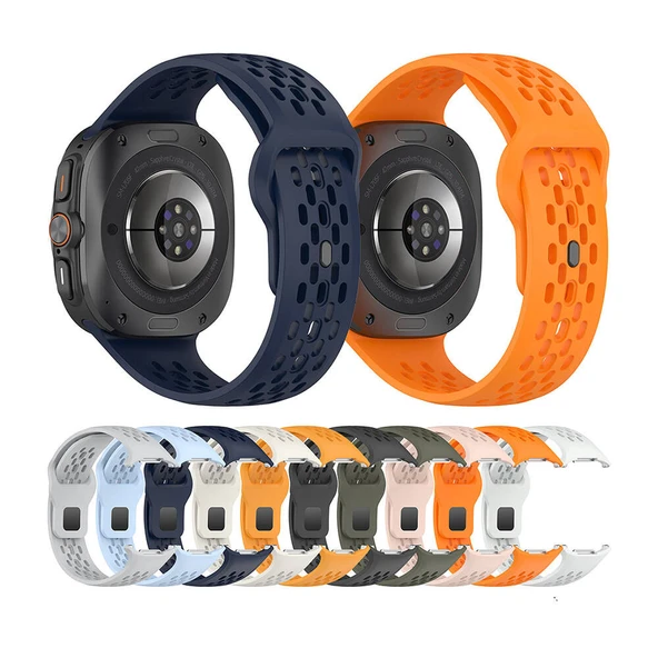 Zore Galaxy ile uyumlu Watch Ultra 47mm KRD-119 Delikli Tasarım Silikon Kordon - 2