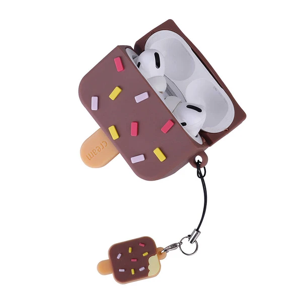 Zore Apple ile uyumlu Airpods ile uyumlu Pro 2 TPU Kabartma Figürlü İpli Airbag 37 Silikon Kılıf - 5