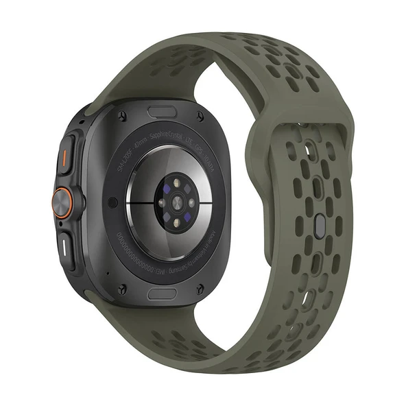 Zore Galaxy ile uyumlu Watch Ultra 47mm KRD-119 Delikli Tasarım Silikon Kordon - 11
