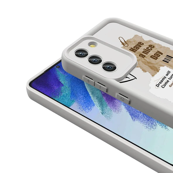 Zore Galaxy ile uyumlu S21 FE Kılıf Kamera Korumalı Baskılı Arka Yüzey Klas Kapak - 6