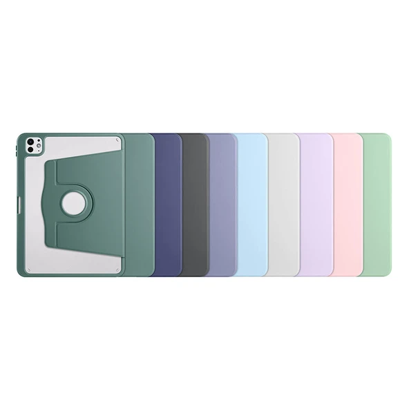 Zore Apple ile uyumlu iPad Pro 11 2024 Kılıf Termik Kalem Bölmeli Dönebilen Standlı Kılıf - Resim 8