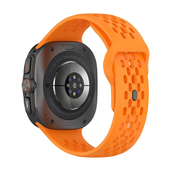 Zore Galaxy ile uyumlu Watch Ultra 47mm KRD-119 Delikli Tasarım Silikon Kordon - 4