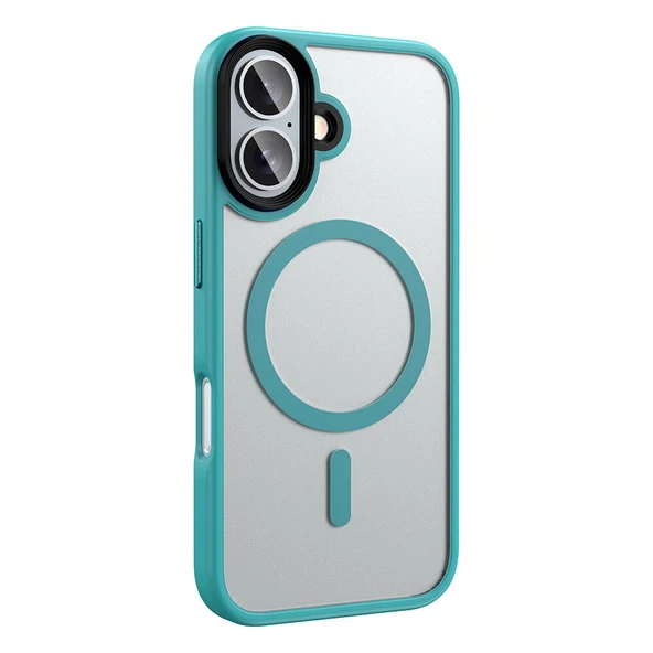 Zore Apple ile uyumlu iPhone 16 Plus Kılıf Mat Arka Yüzey Wireless Şarj Özellikli Flet M-safe Kapak - Resim 5