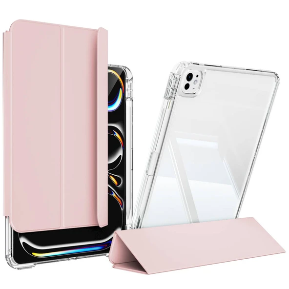 Zore ​​Apple ile uyumlu iPad Pro 13 2024 Kılıf Magnetik Ayrılabilen Airbagli Sliding Tablet Kılıfı - Resim 8