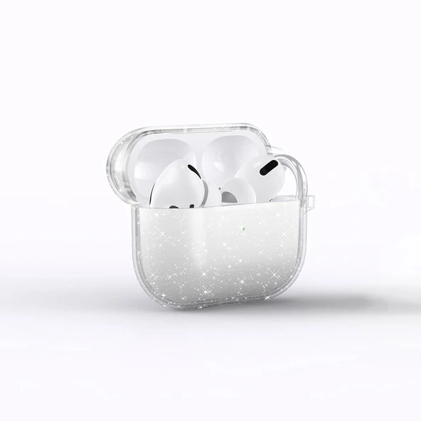 Zore Apple ile uyumlu Airpods ile uyumlu 3. Nesil Allstar Airbag 32 Parlayan Simli Saydam Renkli Kılıf - 1