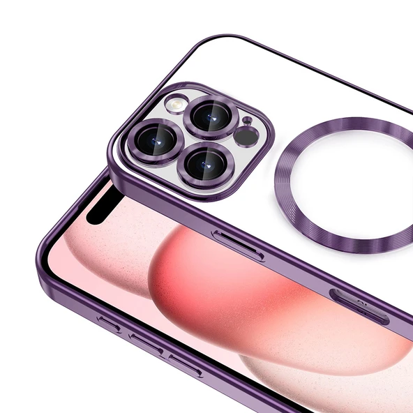 Zore Apple ile uyumlu iPhone 16 Pro Kılıf Kamera Korumalı M-safe Wireless Şarj Özellikli Demre Kapak - Resim 4