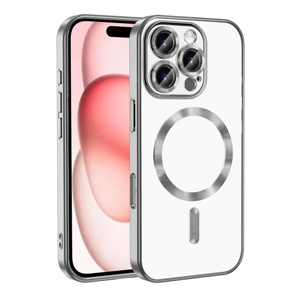 Zore Apple ile uyumlu iPhone 16 Pro Kılıf Kamera Korumalı M-safe Wireless Şarj Özellikli Demre Kapak - Resim 11