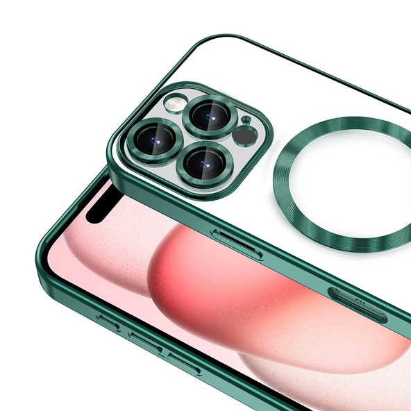 Zore Apple ile uyumlu iPhone 16 Pro Kılıf Kamera Korumalı M-safe Wireless Şarj Özellikli Demre Kapak - Resim 5