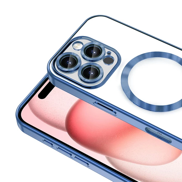 Zore Apple ile uyumlu iPhone 16 Pro Kılıf Kamera Korumalı M-safe Wireless Şarj Özellikli Demre Kapak - Resim 7