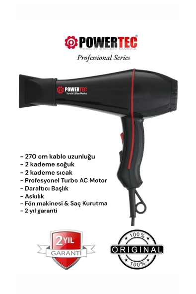 TR-601 Profesyonel Fön Makinesi 2500watt Performans - 2
