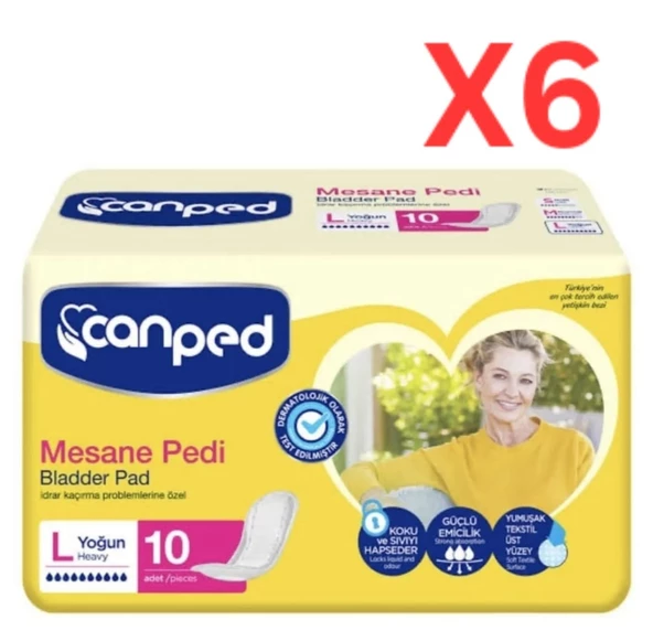 Canped Mesane Pedi Büyük Boy Large 10 Lu X 6 Adet