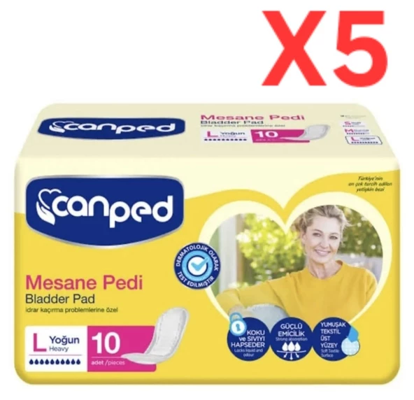 Canped Büyük Boy (L) 10'lu 5 Paket Mesane Pedi