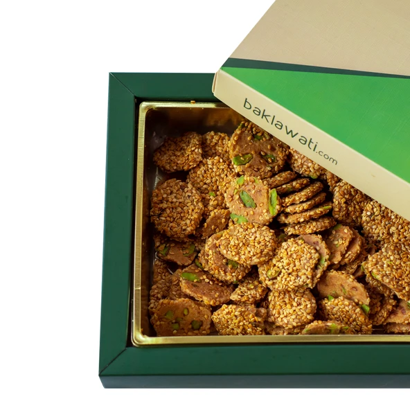 Susamlı Antep Fıstıklı Barazek Çıtır Kurabiye 500 G - Resim 4