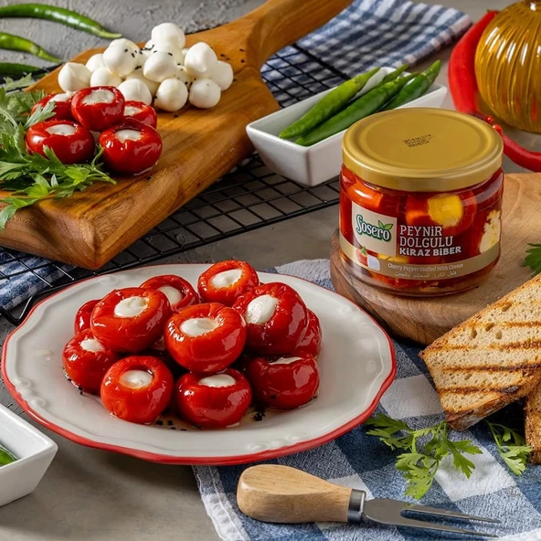 Sosero Peynir Dolgulu Kiraz Biber 290 gr Cam Kavanoz - 2