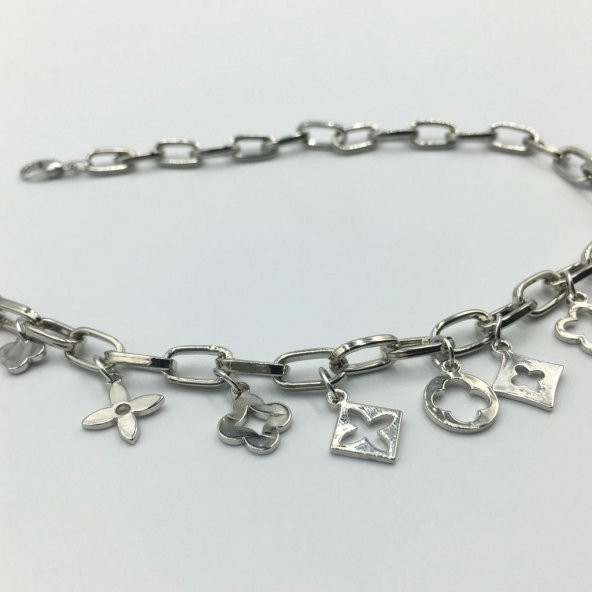Charm Silver Zincirli Yonca Figürlü Şans Kolyesi - 2