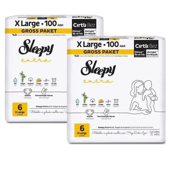 Sleepy Extra Günlük Aktivite 6 Numara X Large 200'lü Bebek Bezi - Resim 2