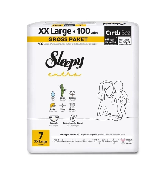 Sleepy Extra Günlük Aktivite 7 Numara XX Large 100'lü Bebek Bezi - 2