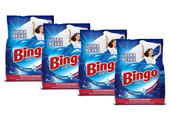 Bingo Matik Ultra Beyaz 4 kg 4'lü Toz Deterjan - Resim 2