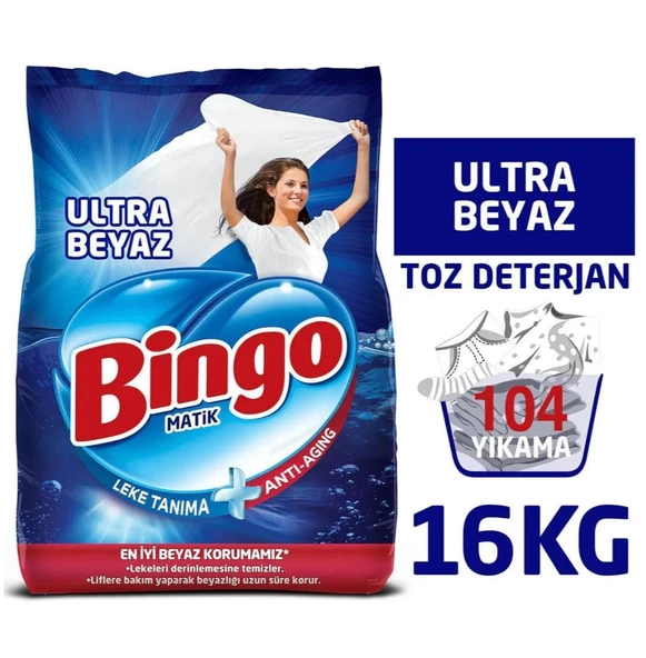 Bingo Matik Ultra Beyaz 4 kg 4'lü Toz Deterjan ürün görseli