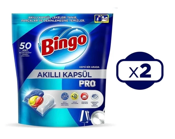 Bingo Akıllı Kapsül Pro Bulaşık Makinesi Deterjanı Tableti 100 Lü - Resim 2
