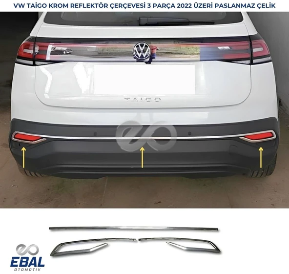 Volkswagen Taigo Krom Reflektör Çerçevesi 3 Parça 2022 ve Üzeri Paslanmaz Çelik ürün görseli