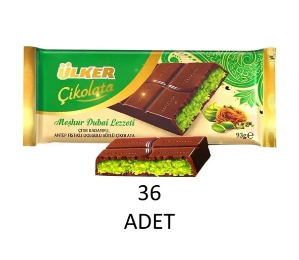 Ülker Meşhur Dubai Lezzeti Çikolata 93 gr 36'lı