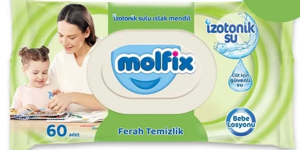 Molfix İzotonik Sulu Ferah Temizlik 60 Yaprak 12'li Paket Islak Mendil - 3