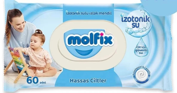 Molfix İzotonik Sulu Hassas Ciltler 60 Yaprak Islak Mendil