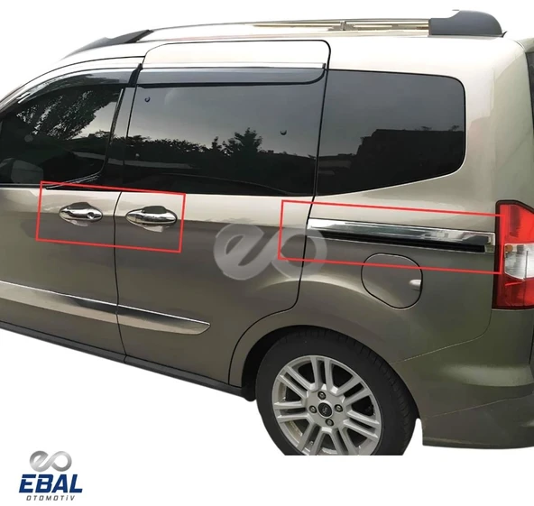 Ford Courier  3'LÜ  KROM SET (Kapı kolu+ön panjur+sürgü nikelaji) 2014-2018 Arası Uyumlu P.Çelik - Resim 3