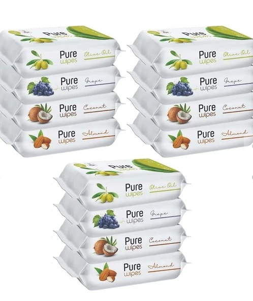 Pure Baby Meyveli Karma 50 Yaprak 12'li Paket Islak Havlu - 2