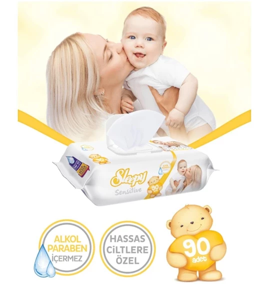 Sleepy Sensitive 90 Yaprak 9'lu Paket Islak Mendil - 6